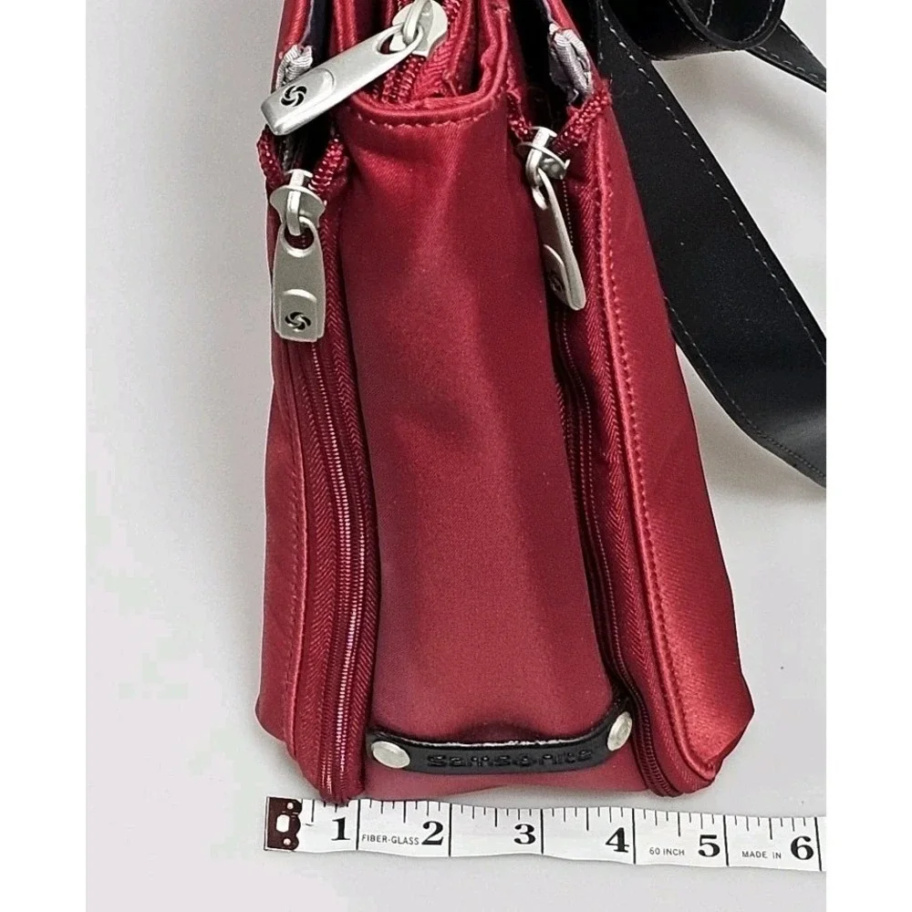 Samsonite Red Laptop Briefcase Messenger Bag Double Handles Expandable Pockets